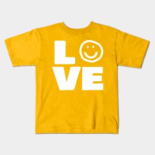 Love Smiley Face Typography Kids T-Shirt